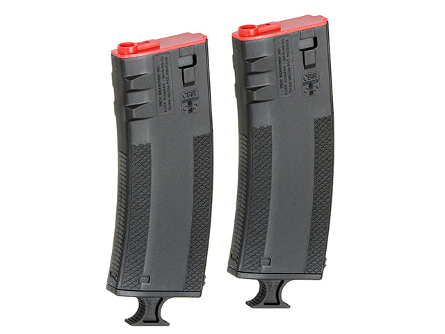 King Arms M4/AR15 Troy BattleMag 2er-Set Polymer Mid-Cap-Magazin 220 BBs Schwarz
