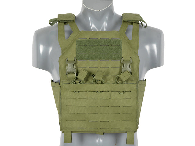 Laser-Cut "Buckle Up" Operator Plate Carrier mit Magazintasche Oliv AK/RPK M4/M16
