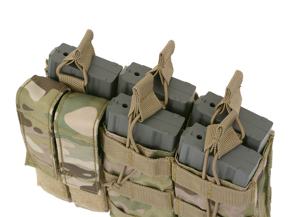 Dreifach 5.56 Mag/Pistole Taschen-Panel (5 plus 2) - Multicamo 5