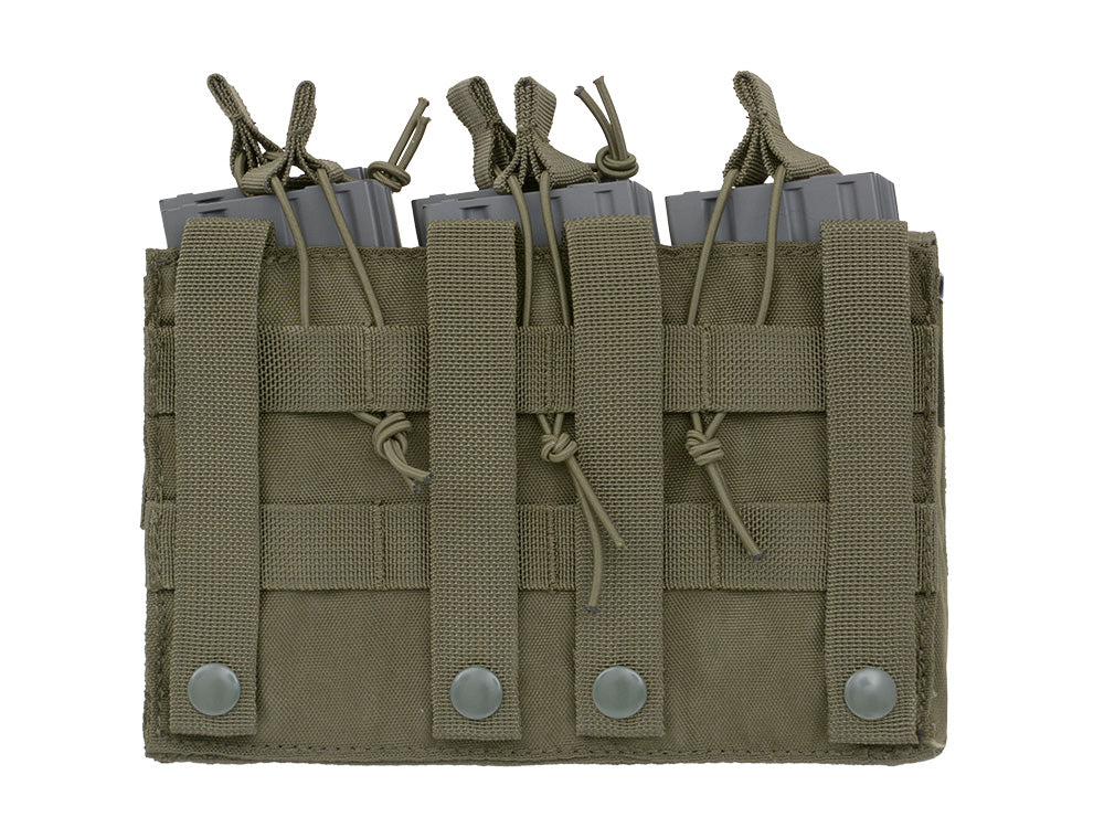 Dreifach 5.56 Mag/Pistole Taschen-Panel (5 plus 2) - Oliv 4