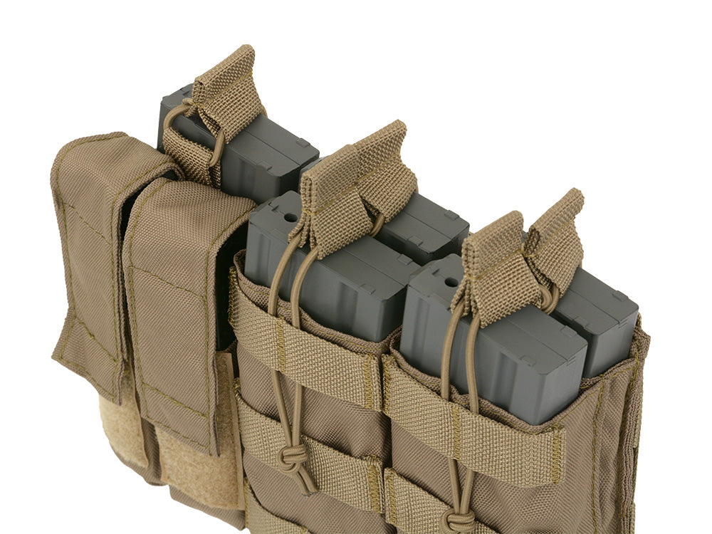 Dreifach 5.56 Mag/Pistol Tasche Panel (5 plus 2) - Coyote 5