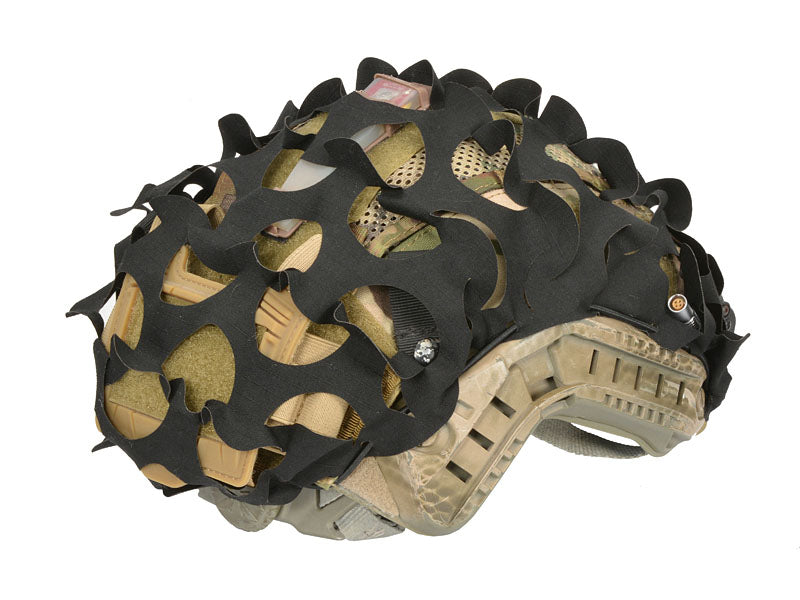 3D Laser-Cut Camouflage Cover für hoch-Cut Helm - Schwarz 3