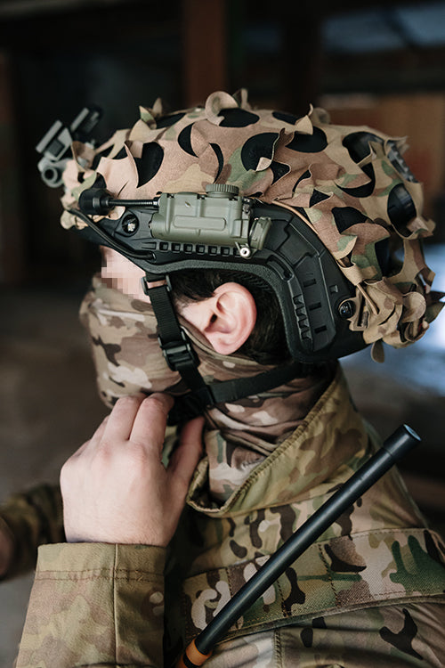 3D Laser-Cut Camouflage Cover for High-Cut Helmet - Multicamo 6