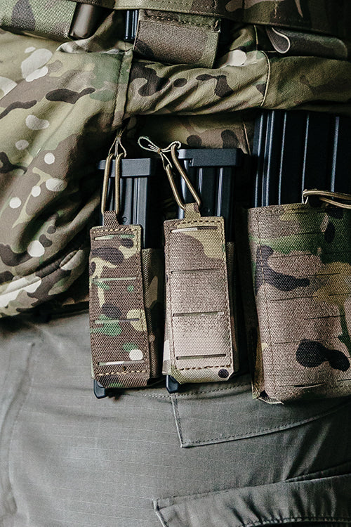 Single Elastic Laser-Cut Pistol Magazine Pouch - Multicamo 7