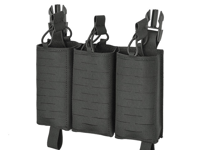 MOLLE-Tasche Panel Buckle Up Laser-Cut für 3 AR15/AK Magazine - Schwarz 5