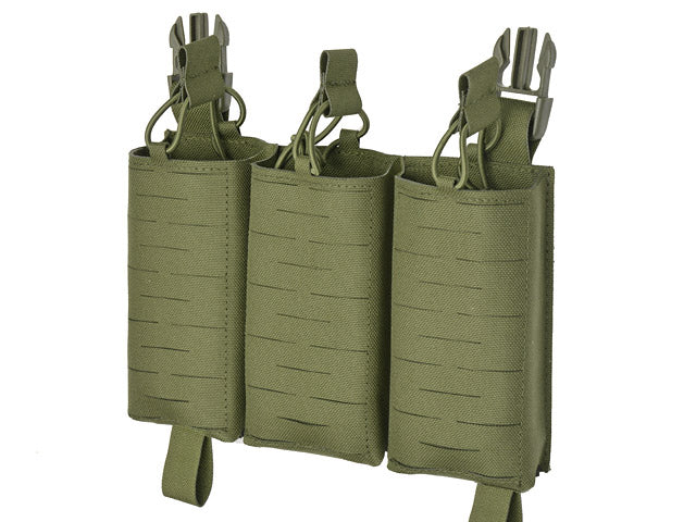 MOLLE-Tasche Panel Buckle Up Laser-Cut für 3 AR15/AK Magazine - Oliv 5