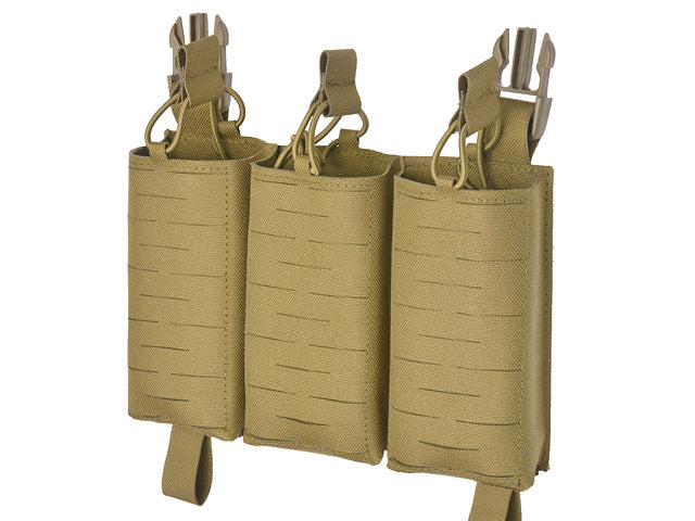 MOLLE-Tasche Panel Buckle Up Laser-Cut für 3 AR15/AK Magazine - Coyote 5
