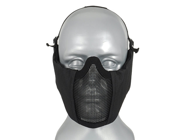 Half-Face-Mesh-Maske 2.0 Ohrschutz-Version Schwarz