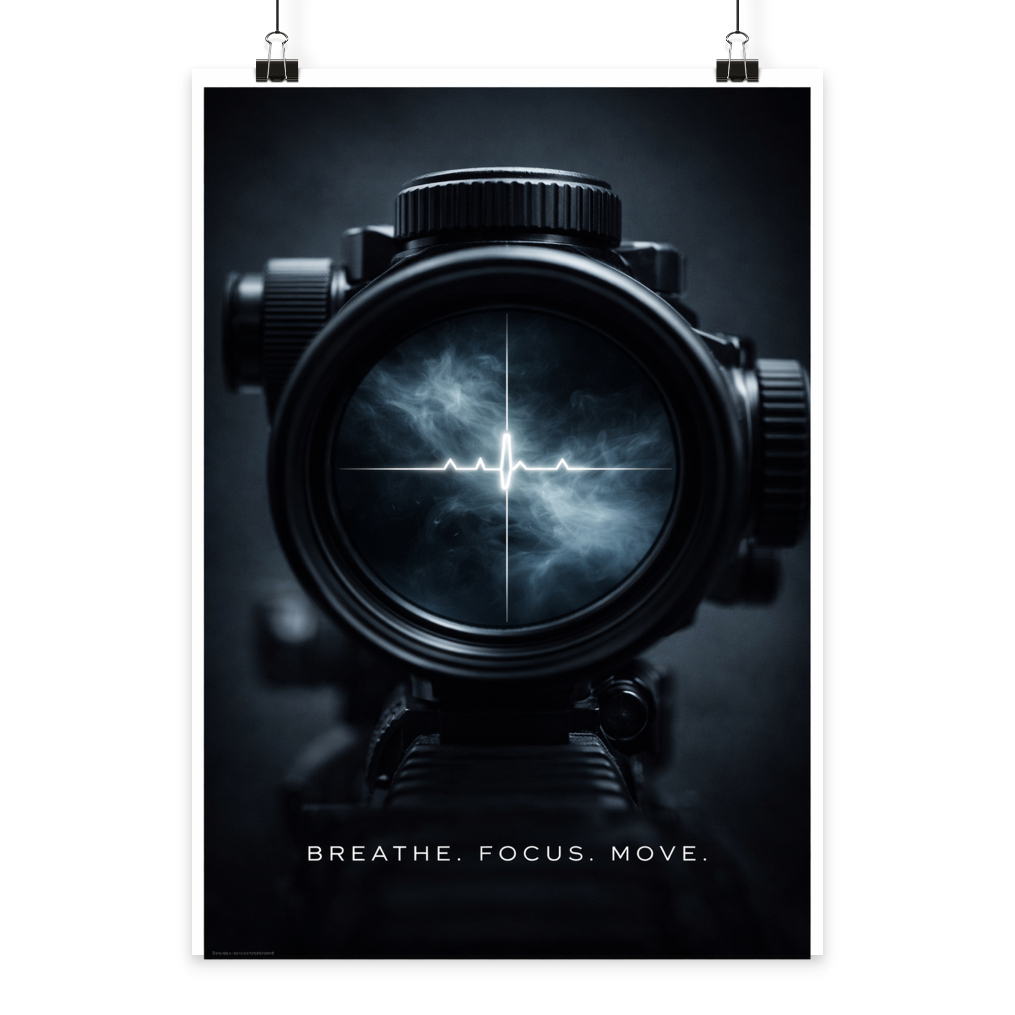 Breathe. Focus. Move, - Poster Din A4 (hoch) als Airsoft Poster im DIN-Format