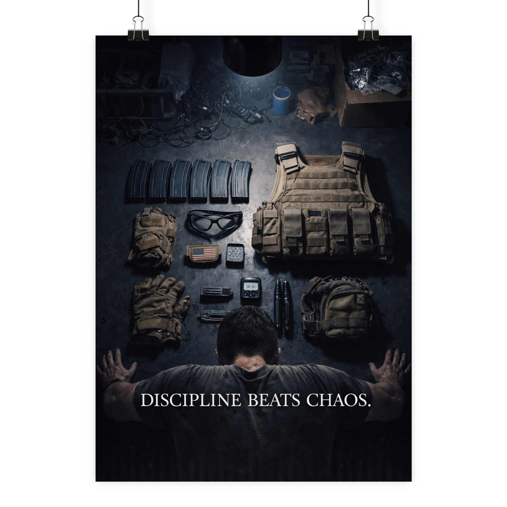 Discipline beats Chaos. - Poster Din A2 (hoch) als Airsoft Poster im DIN-Format