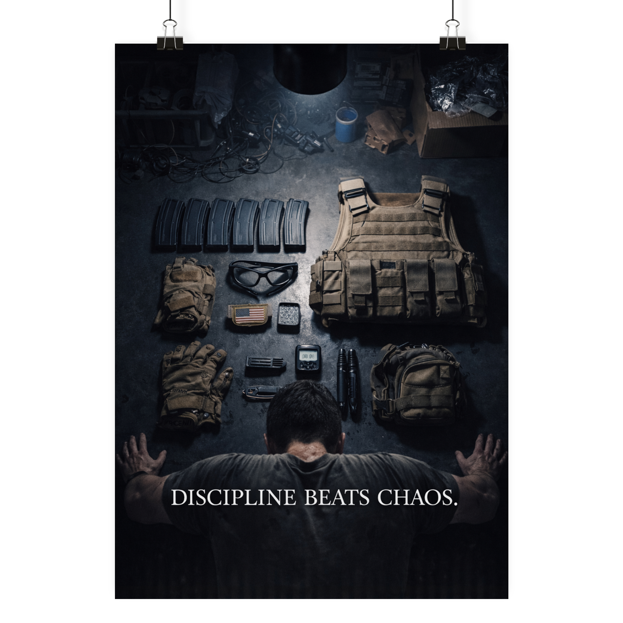 Discipline beats Chaos. - Poster Din A4 (hoch) als Airsoft Poster im DIN-Format