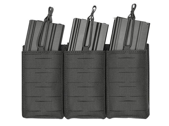 Laser-Cut Panel with 3 AR15 Magazine Pouches - Black