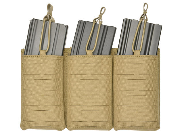 Laser-Cut Panel with 3 AR15 Magazine Pouches - Coyote