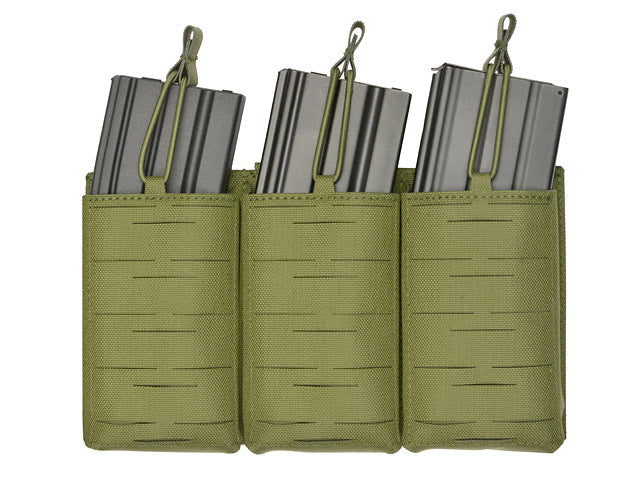 Laser-Cut Panel with 3 AR15 Magazine Pouches - Olive