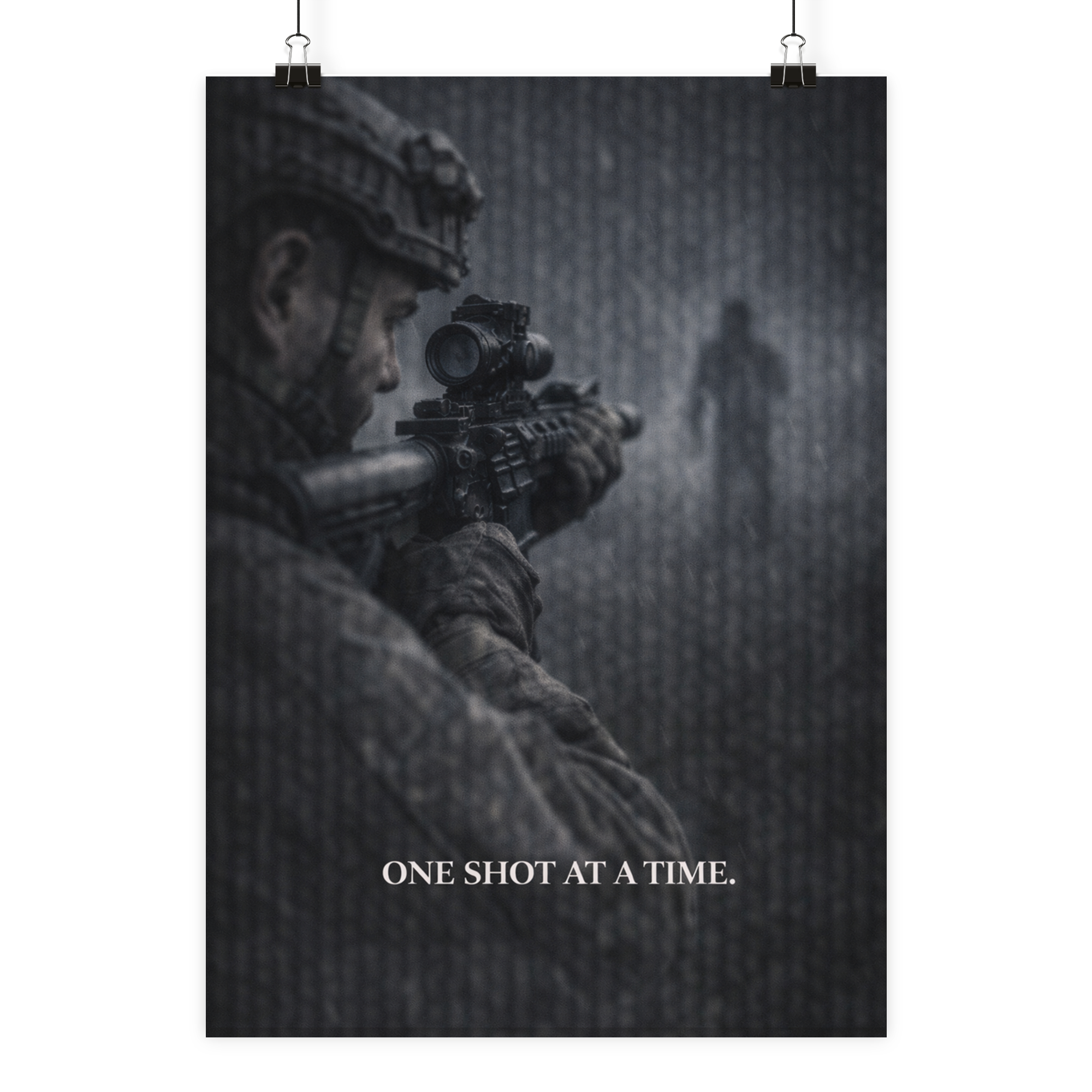 One shot at a Time - Poster Din A1 (hoch) als Airsoft Poster im DIN-Format