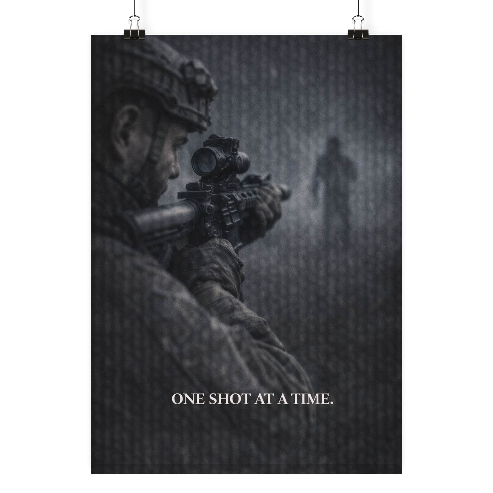 One shot at a Time - Poster Din A3 (hoch) als Airsoft Poster im DIN-Format