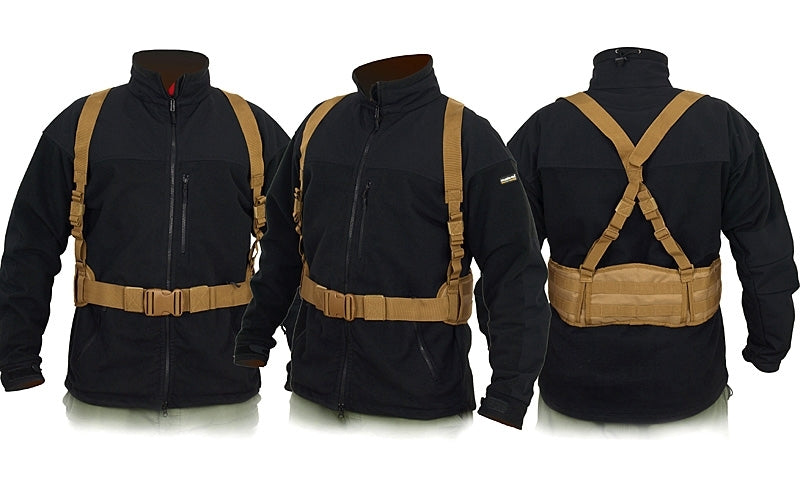 Padded Patrol Belt mit Trägern MOLLE – Coyote