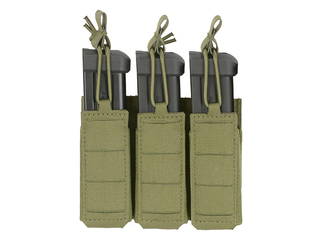 Triple Elastic Pistol Magazine Pouch Laser-cut - Olive