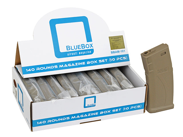 [BLUEBOX] 10x 140 BBs Mid-Cap-Magazin für M4/M16 Serie - Tan 3