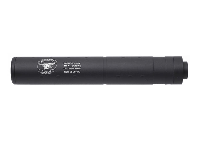 196 mm Dummy-Schalldämpfer SOPMOD LOGO Schwarz