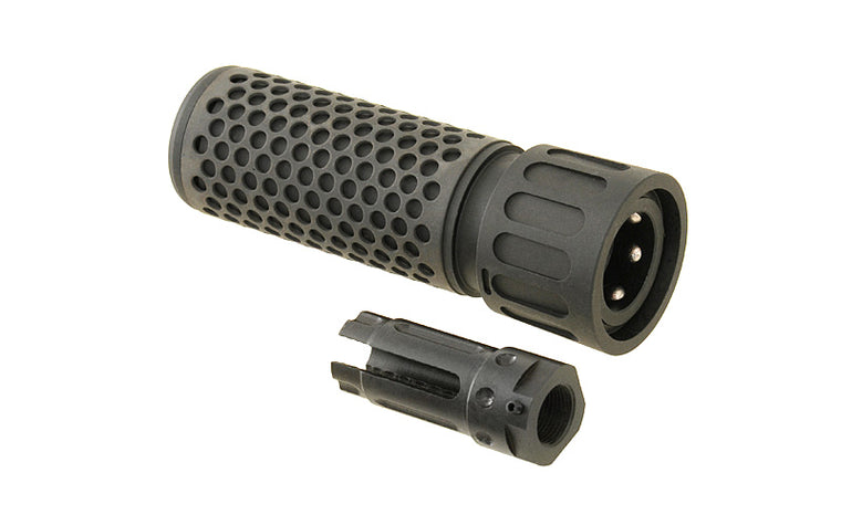 Dummy 5.56 QDC/CQB Dummy-Schalldämpfer mit Feuerdämpfer M4/M16 Schwarz
