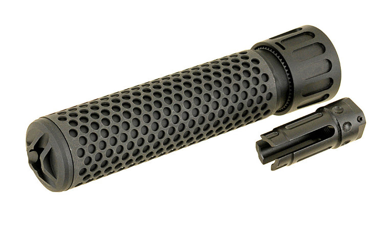 Dummy 5.56 QDC Dummy-Schalldämpfer mit Feuerdämpfer M4/M16 Schwarz