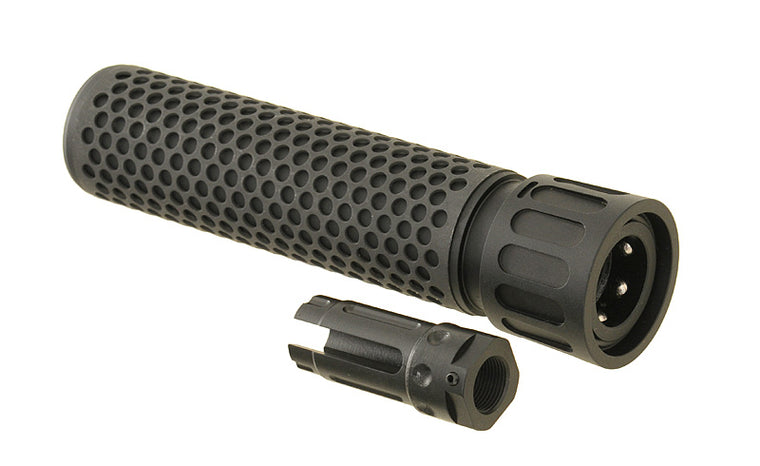 Dummy 5.56 QDC Dummy-Schalldämpfer mit Feuerdämpfer M4/M16 Schwarz