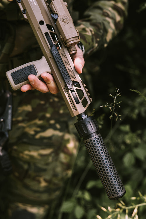 Anbauteil Dummy 5.56 QDC Sound Suppressor mit Flash Hider - Schwarz [BD] 6