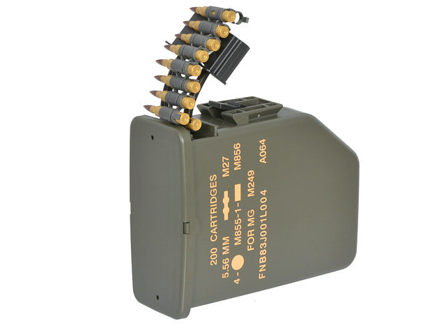 6000 BBs Electric Box Magazin M249 - Oliv [BattleAxe] 2
