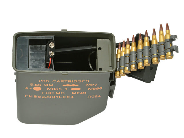 6000 BBs Electric Box Magazin M249 - Oliv [BattleAxe] 4