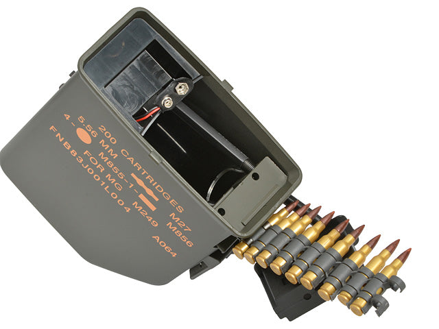 6000 BBs Electric Box Magazin M249 - Oliv [BattleAxe] 5