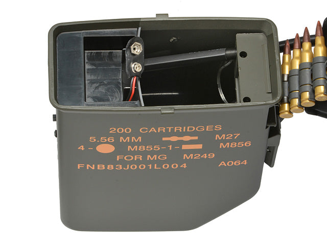 6000 BBs Electric Box Magazin M249 - Oliv [BattleAxe] 6