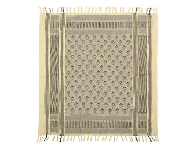 Gear-Zubehör Pirate Skull Pattern Shemagh Scarf - Khaki 1