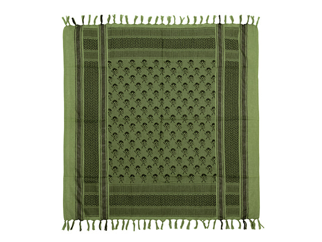 Gear-Zubehör Pirate Skull Pattern Shemagh Scarf - Oliv 1