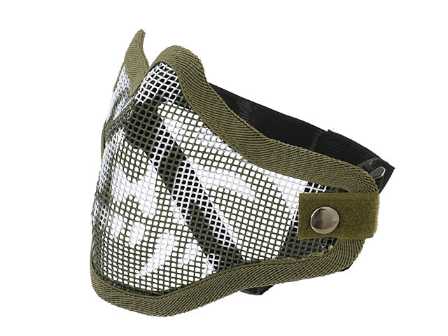 Stahl-Mesh-Halbmaske V.1 - Oliv/Skull [CS] 1