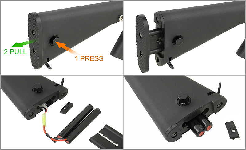 Adjustable fixed stock für SR-25/AR-15/M4 - Schwarz [CYMA] 8