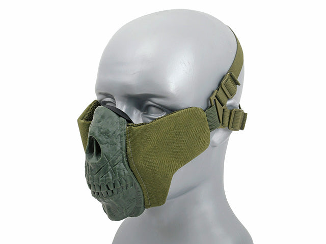 Half Face SKULL FACE Maske - Oliv [CS] 2