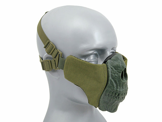 Half Face SKULL FACE Maske - Oliv [CS] 3