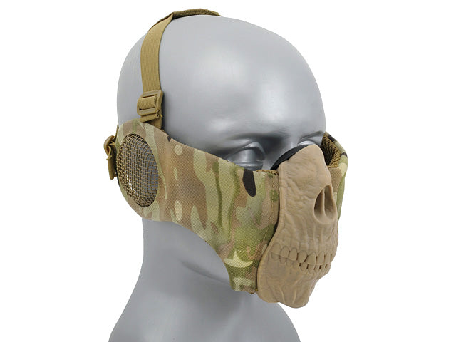 Half Face SKULL FACE Maske (PROTECTION EAR VERSION) - Multicamo [CS] 2