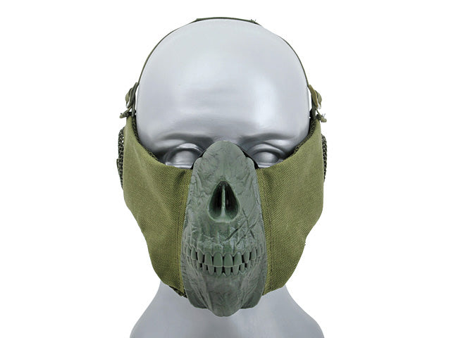 Half Face SKULL FACE Maske (PROTECTION EAR VERSION) - Oliv [CS] 1