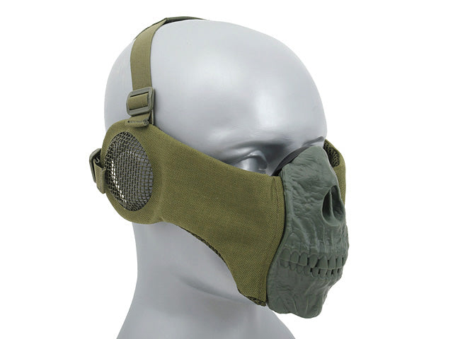 Half Face SKULL FACE Maske (PROTECTION EAR VERSION) - Oliv [CS] 3