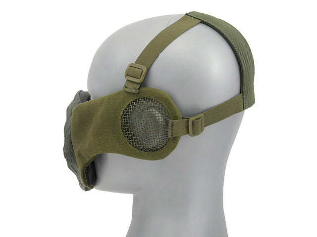 Half Face SKULL FACE Maske (PROTECTION EAR VERSION) - Oliv [CS] 4