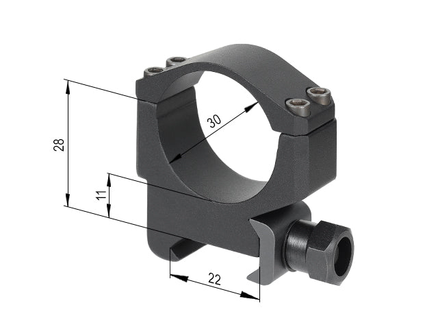 Anbauteil niedrig Profile 30mm Zielfernrohr Rings - Schwarz [CGS] 2