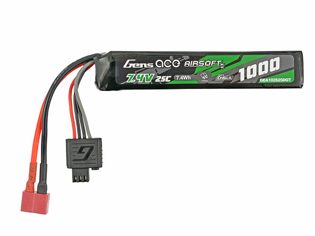 Gens Ace 25C 1000mAh 2S1P 7.4V Airsoft LiPo Akku Gens ace G-Tech T-Plug 1