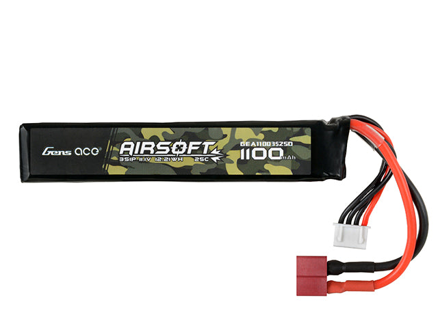 Gens Ace 25C 1100mAh 3S1P 11.1V Airsoft LiPo Akku T-Plug 1