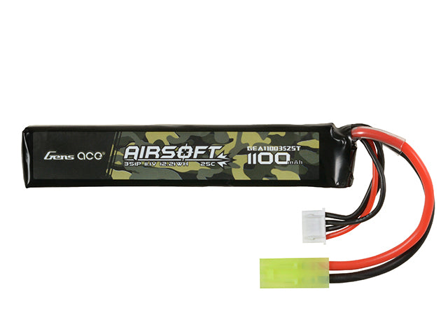 Gens Ace 25C 1100mAh 3S1P 11.1V Airsoft LiPo Akku mini Tamiya 1