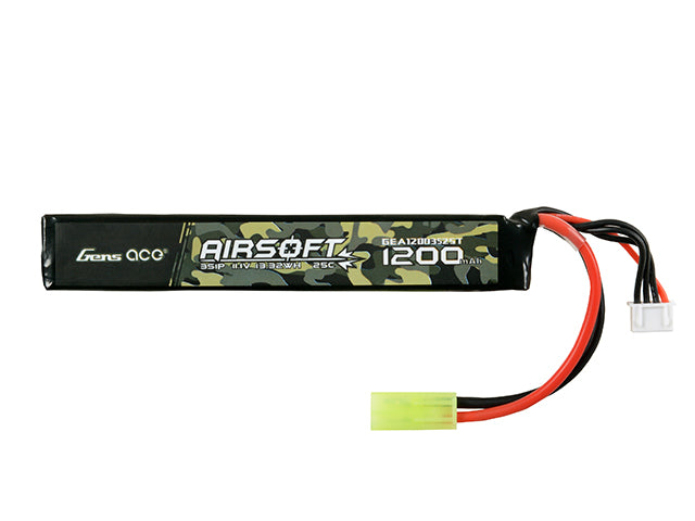 Gens Ace 25C 1200mAh 3S1P 11.1V Airsoft LiPo Akku mini Tamiya 1