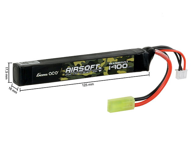LiPo-Akku 1400 mAh 11.1 V 25C Mini Tamiya