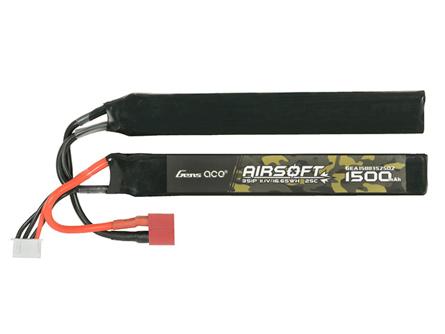 Gens Ace 25C 1500mAh 3S1P 11.1V Airsoft LiPo Akku T-Plug 1