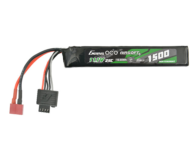 Gens Ace 25C 1500mAh 3S1P 11.1V Airsoft LiPo Akku Gens ace G-Tech T-Plug 1